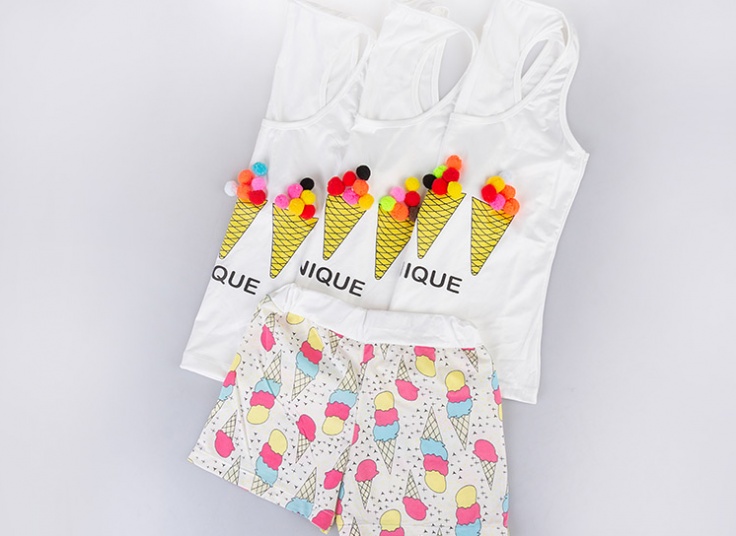 تاپ و شورتک زنانه Ice Cream