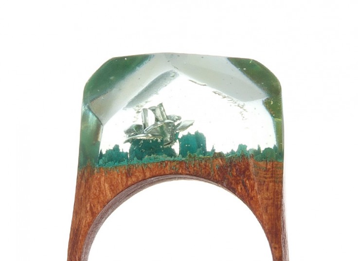 انگشتر چوبی گل رز