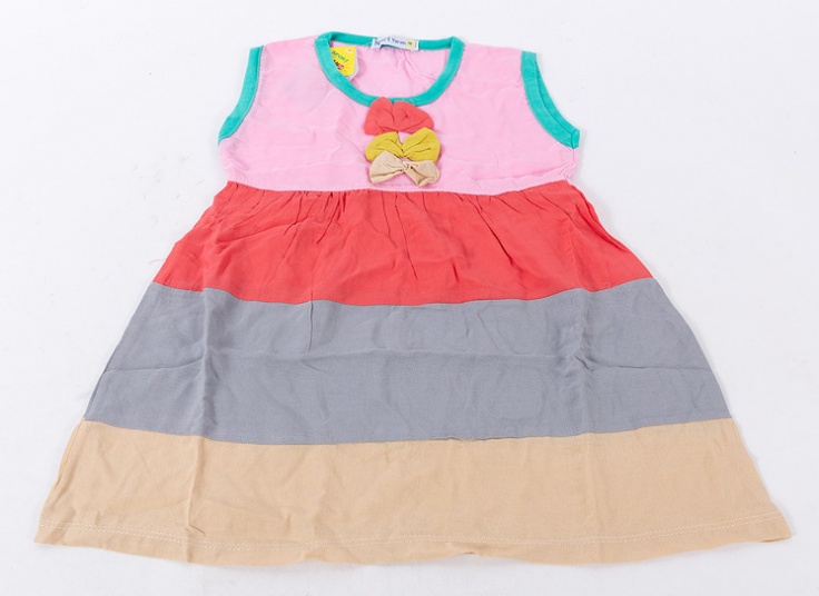 سارافون دخترانه پرچمی پاپیون دار