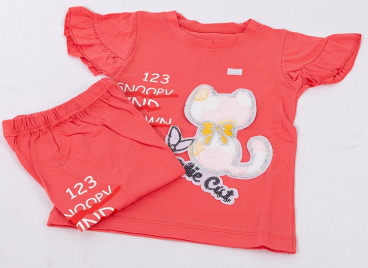 ست بلوز شلوارک دخترانه تکه‌دوزی