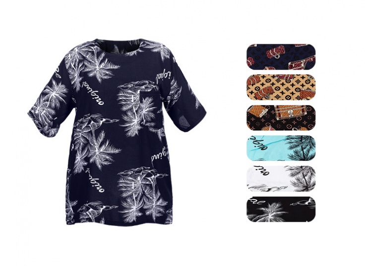 بلوز نخی سایز بزرگ جیب دار