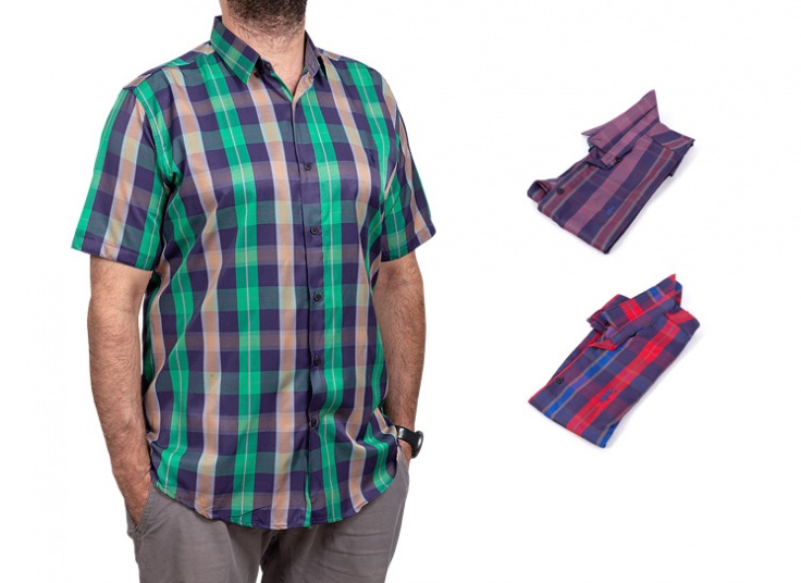 پیراهن مردانه چهارخانه طرح Polo