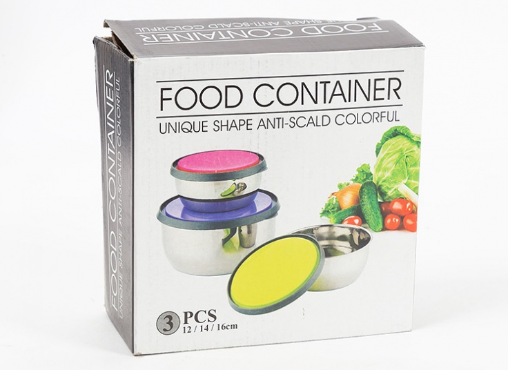 ظرف غذای استیل 3 تکه