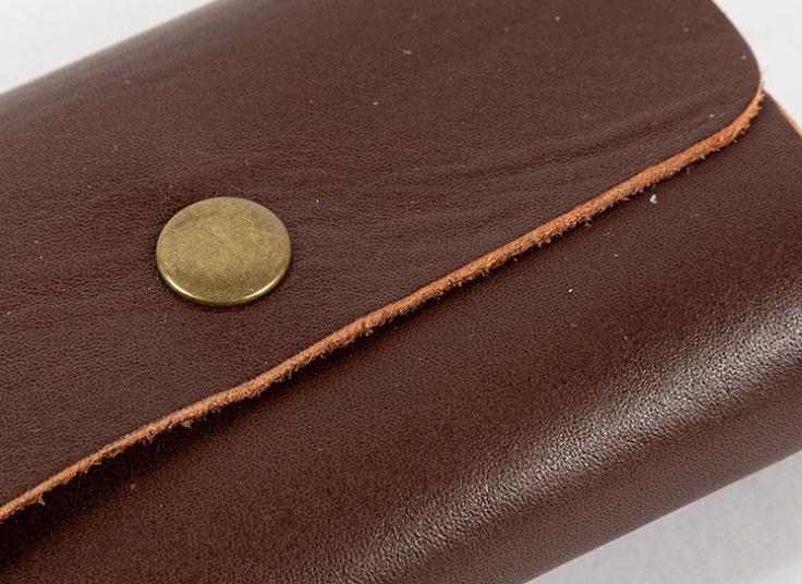 جا کارتی دکمه دار چرم طبیعی