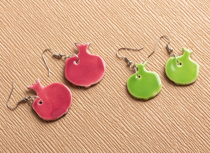 گوشواره سفالی انار