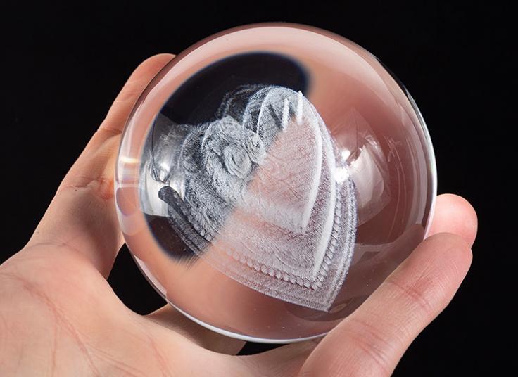 چراغ خواب مدل گوی کریستالی LED دار