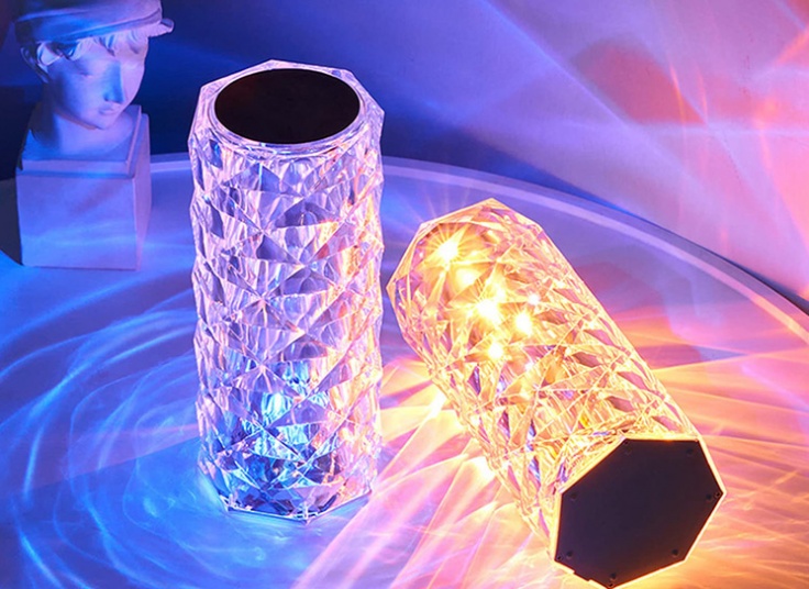 آباژور شارژی کریستالی Rose Table Lamp