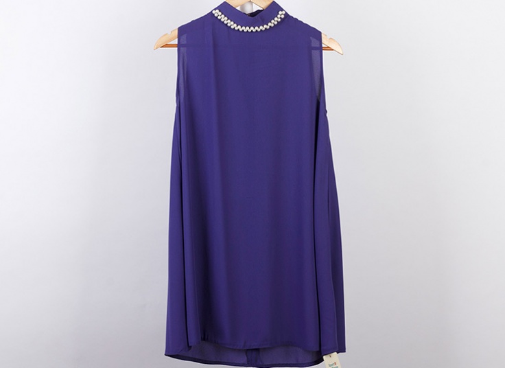 تاپ حریر کرپ یقه مرواریدی