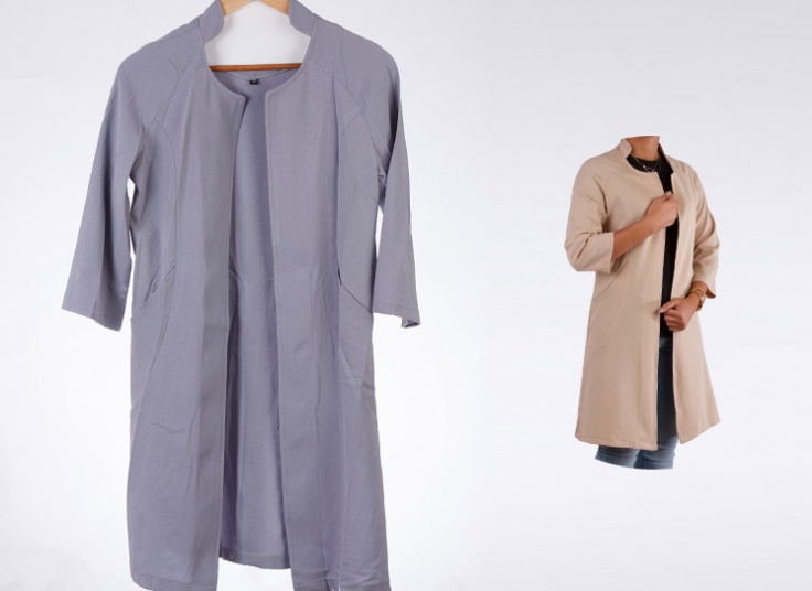 مانتو جلو باز زنانه Crepe