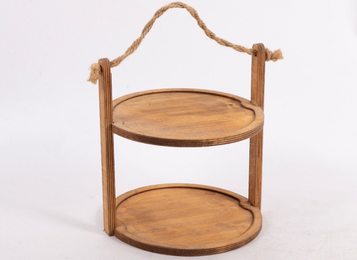 استند چوبی دو طبقه دسته کنفی