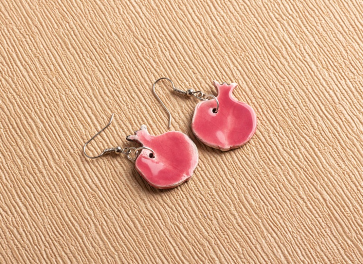 گوشواره سفالی انار