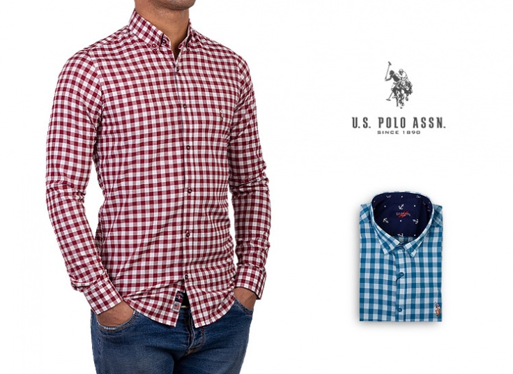 پیراهن مردانه چهارخانه US polo