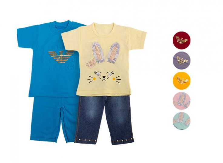 ست بلوز و شلوار برمودا بچگانه