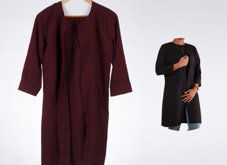 مانتو جلو باز زنانه Crepe