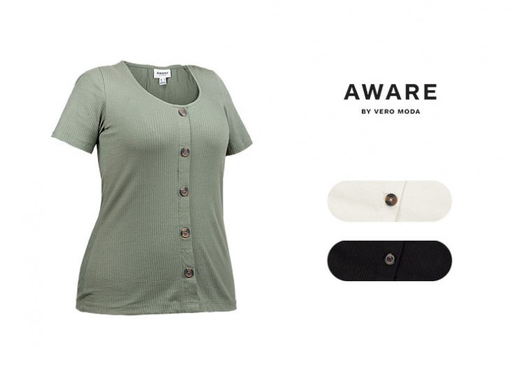 تیشرت دکمه دار کبریتی Aware