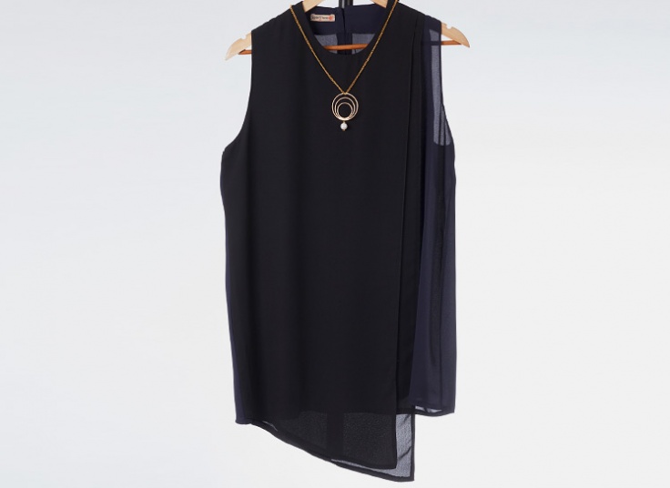 تاپ حریر کرپ زنانه Bicolor