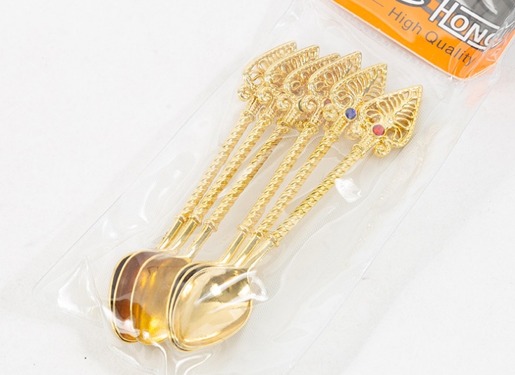 ست 6 عددی قاشق مربا خوری طلایی