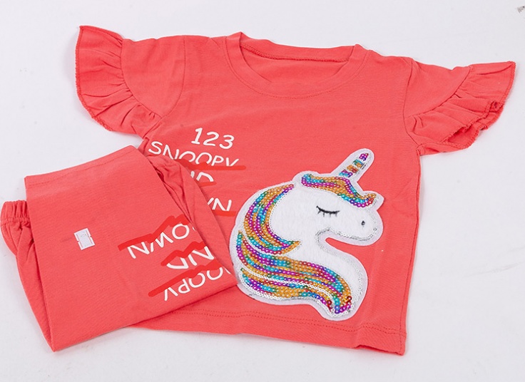 ست بلوز شلوارک دخترانه تکه‌دوزی