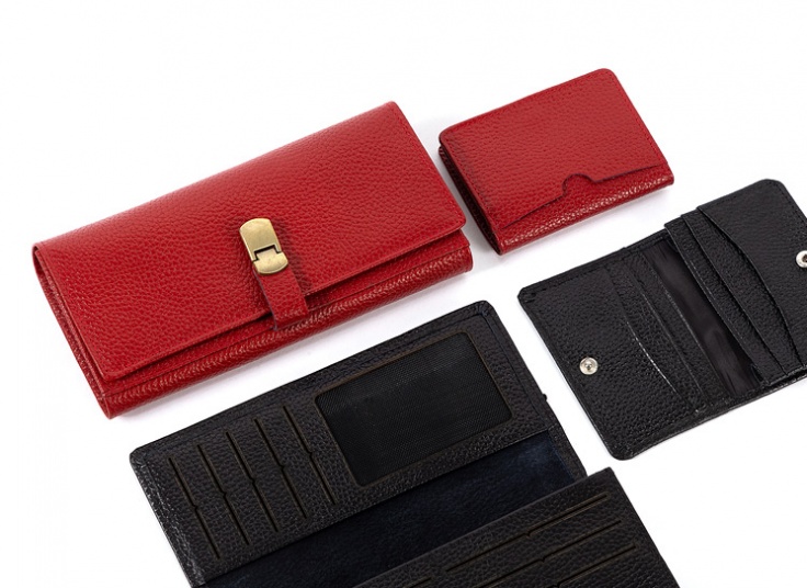 ست کیف پول و جاکارتی زنانه چرم