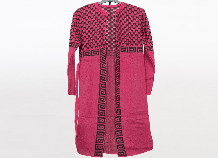 مانتو بافت جلو باز طرح دار