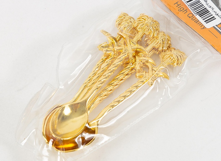 ست 6 عددی قاشق مربا خوری طلایی