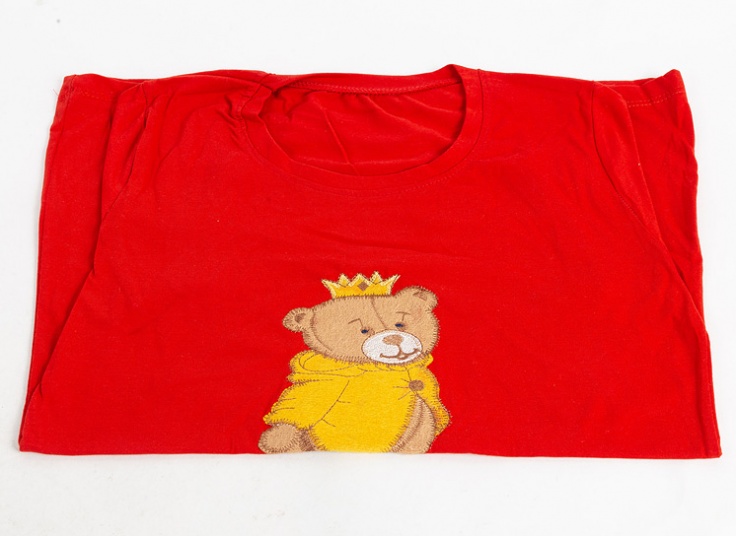 تیشرت زنانه تکه دوزی طرح خرس