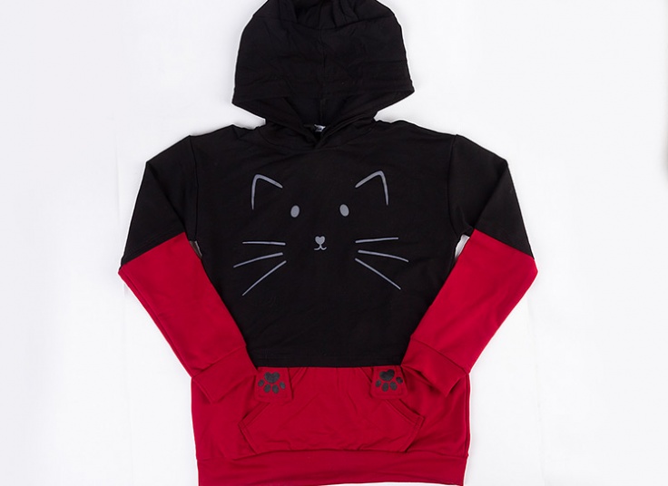 هودی کلاهدار زنانه طرح Cat