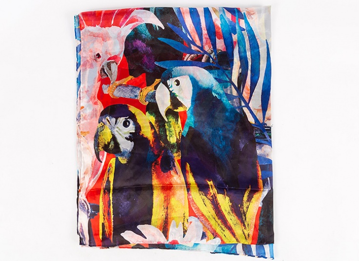 شال ساتن ابریشم دست دوز