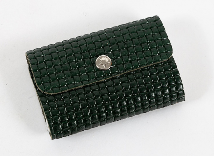 جا کارتی دکمه دار چرم طبیعی