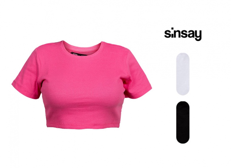 تیشرت کراپ کبریتی Sinsay