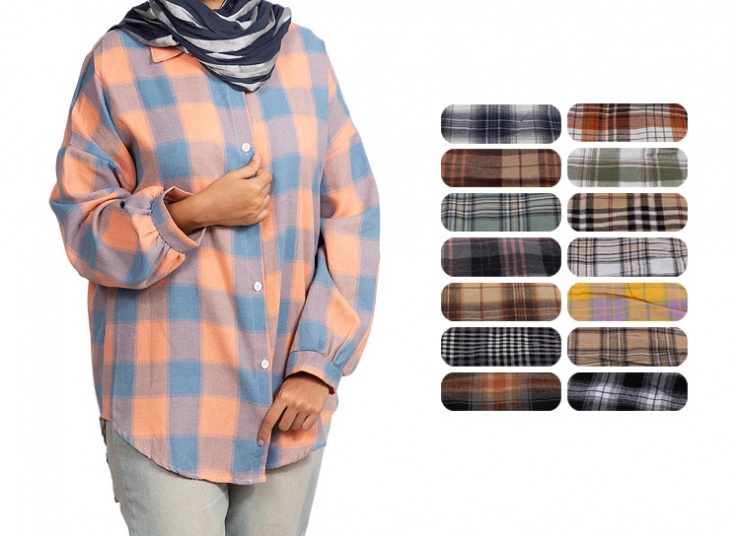 مانتو پشمی چهارخانه