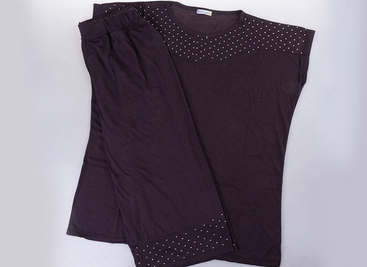 ست تاپ و برمودا سایز بزرگ زنانه Jeweled