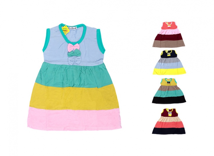 سارافون دخترانه پرچمی پاپیون دار