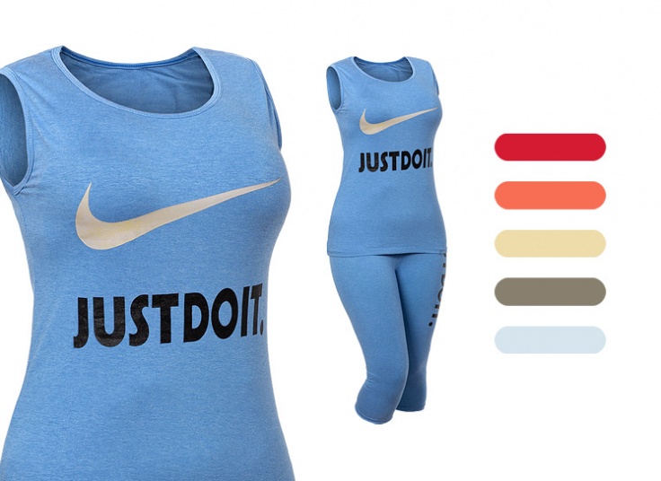 ست تاپ و شلوارک زنانه طرح Nike