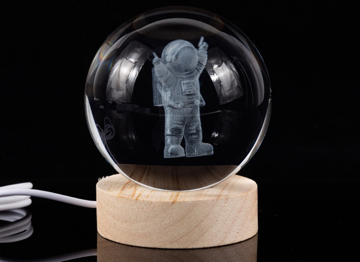 چراغ خواب مدل گوی کریستالی LED دار