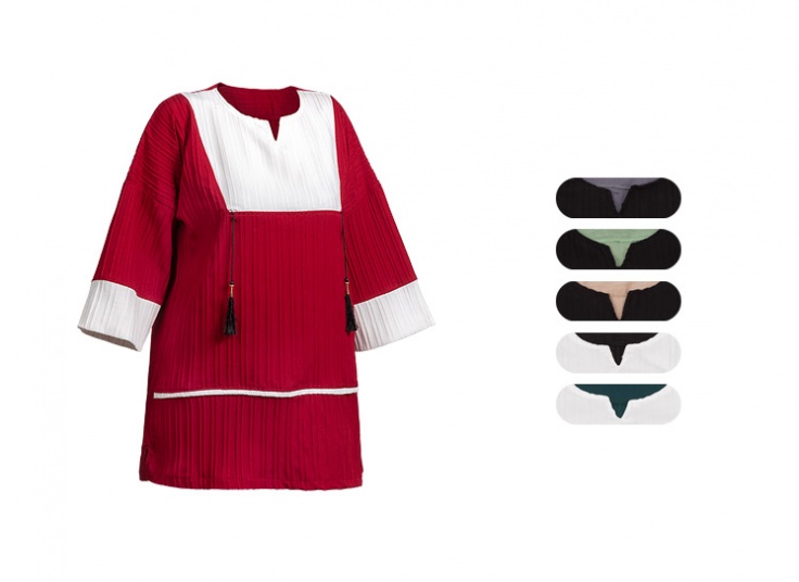 تونیک یقه کوبایی منگوله دار