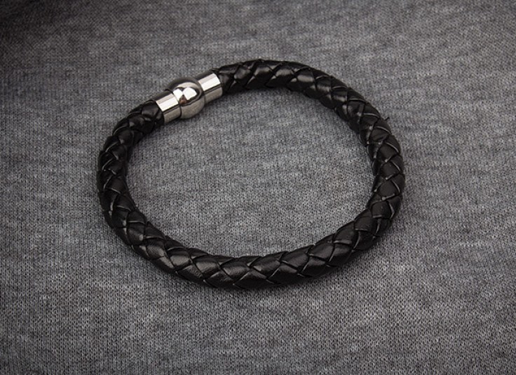 دستبند چرم حصیری