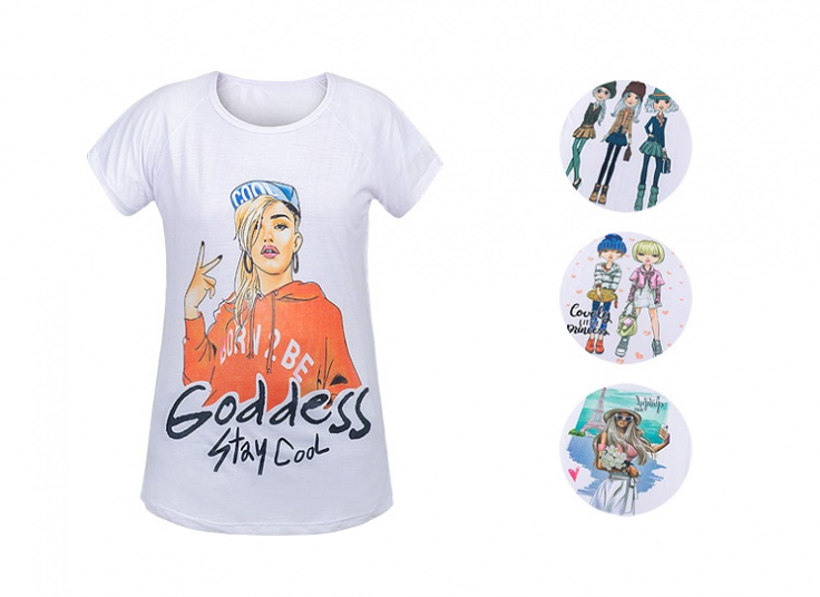 تیشرت طرح فانتزی زنانه