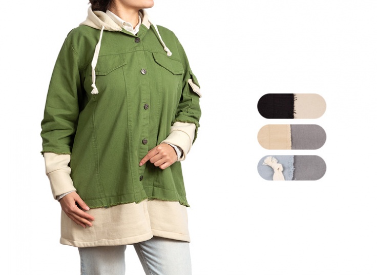 مانتو پاییزه کلاه دار