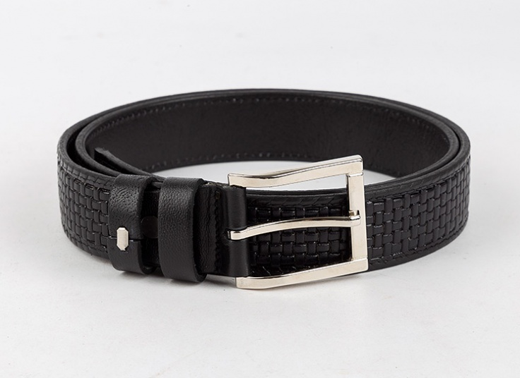 کمربند چرمی طرح حصیری مردانه