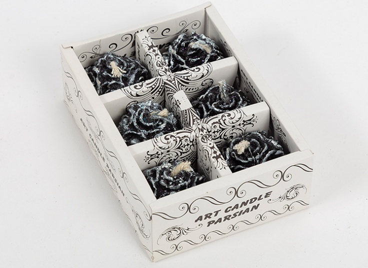 شمع گل رز 6 عددی