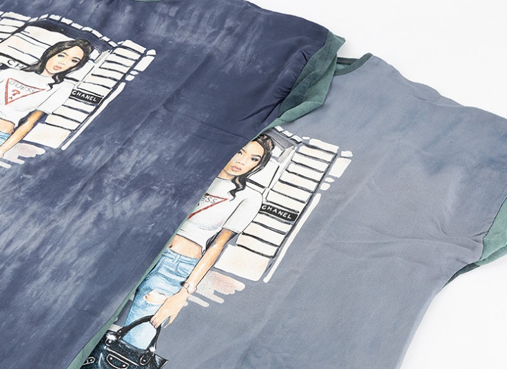 تیشرت فری‌سایز طرح دختر