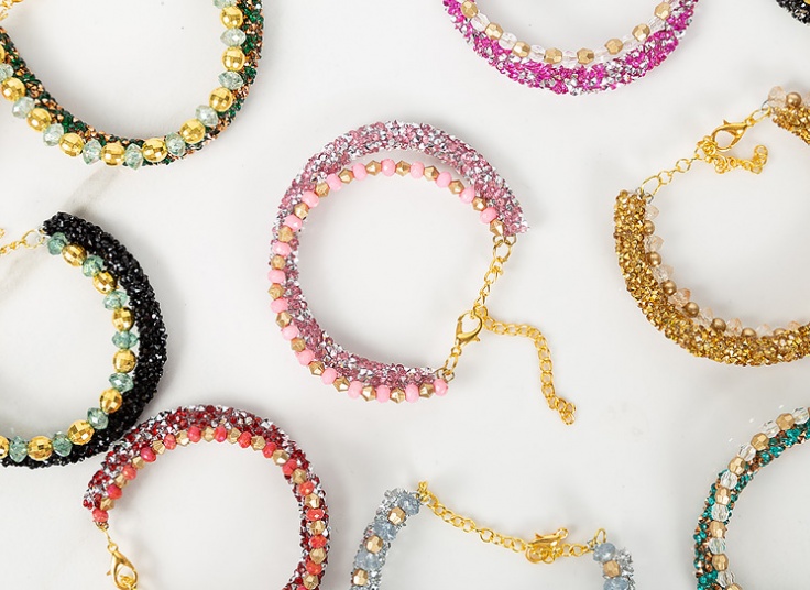 دستبند طرح کریستال