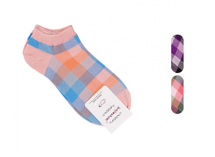 جوراب چهارخانه زنانه junjie shuai