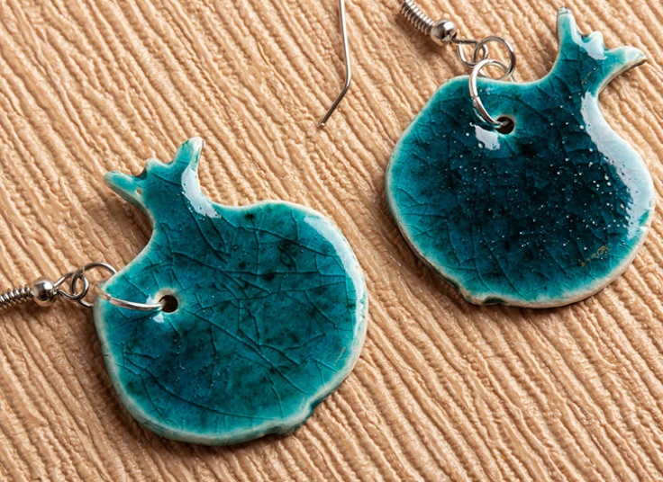 گوشواره سفالی انار