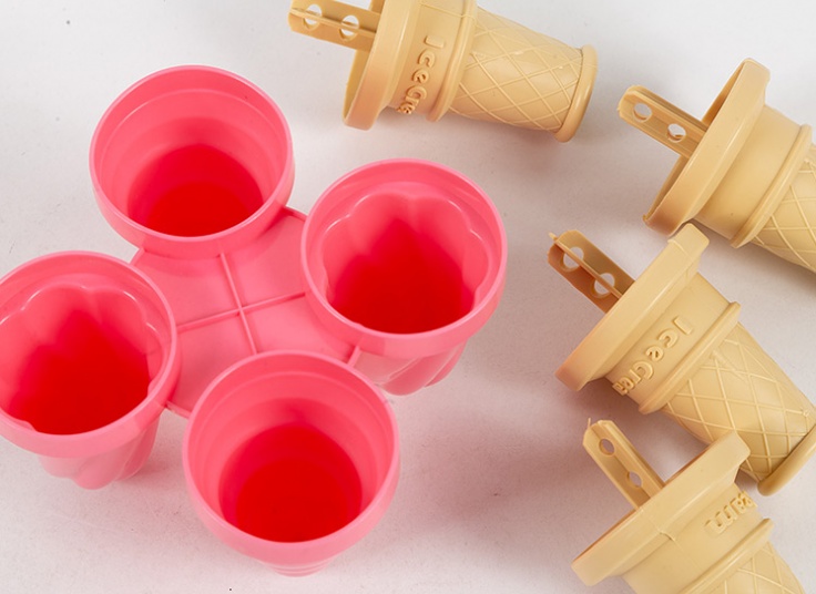 قالب بستنی ساز 4 عددی طرح بستنی قیفی