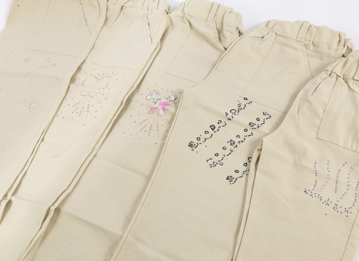 شلوار کتان دخترانه نگین دار