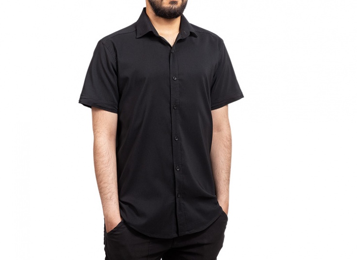 پیراهن آستین کوتاه مشکی طرح POLO