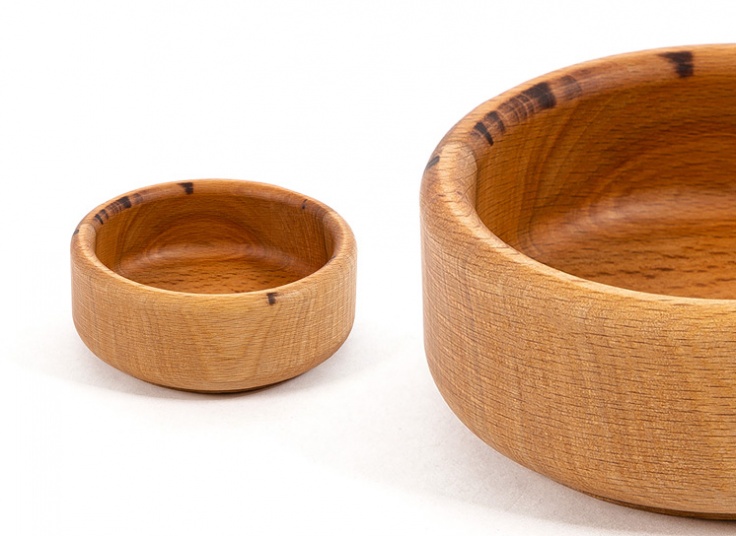 پیاله چوبی گرد کوچک