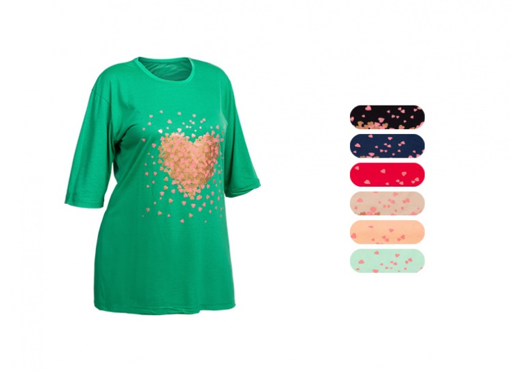 تیشرت زنانه ویسکوز طرح قلب